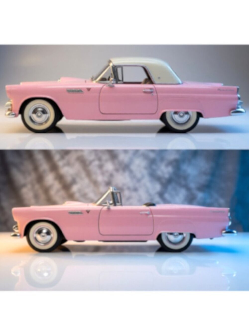Road Legends Pink 1955 Ford Thunderbird 1:18 Die Cast